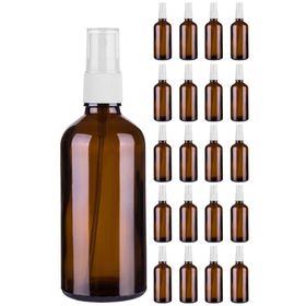 Afracam Amber Kapaklı Beyaz Cam Şişe 20x100 ml Sprey Fısfıs Dezenfektan Kolonya