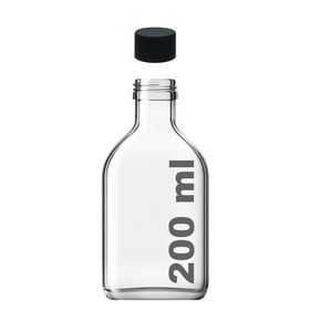 Afracam Cold Brew Şeffaf 200 ML Sızdırmaz Siyah Plastik Kapaklı Boş Cam Şişe