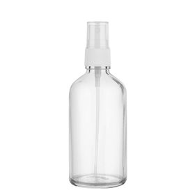 Afracam Şeffaf Kapaklı Beyaz 50 ml Sprey Fısfıs Dezenfektan Kolonya Cam Şişe
