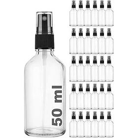 Afracam Şeffaf Kapaklı Siyah Cam Şişe 30x50 ml Sprey Fısfıs Dezenfektan Kolonya