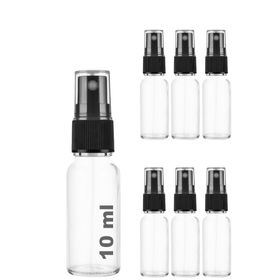 Afracam Şeffaf Kapaklı Siyah Cam Şişe 6x100 ml Sprey Fısfıs Dezenfektan Kolonya