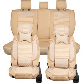 AG Store bmw 5 Serisi 523 Uyumlu Yarı Deri Oto Koltuk Kılıfı Tam Takım 5li Set (Elite Seri) Bej