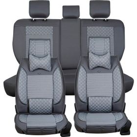 AG Store bmw 5 Serisi 523 Uyumlu Yarı Deri Oto Koltuk Kılıfı Tam Takım 5li Set (Elite Seri) Füme