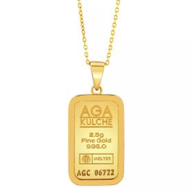 AgaKulche 2.5 gr 24 Ayar Külçe Altın Kolye