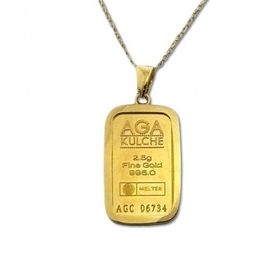 AgaKulche 2.5 gr 24 Ayar Külçe Altın Kolye