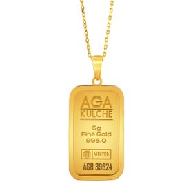 AgaKulche 5 gr Külçe Altın Kolye