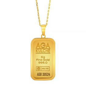 AgaKulche 5 gr Külçe Altın Kolye