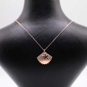 AgaKulche 925 Ayar 2.11 gr Gümüş İstiridye Siyah Taşlı Hayalet Kolye