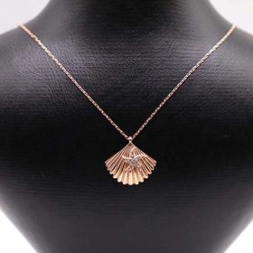 AgaKulche 925 Ayar 2.16 gr İstiridye Beyaz Taşlı Hayalet Gümüş Kolye