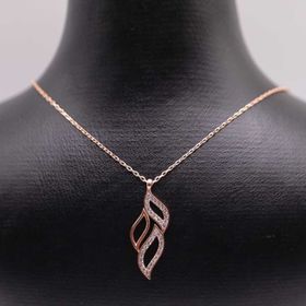 AgaKulche 925 Ayar 2.17 gr Gümüş Yaprak Hayalet Kolye