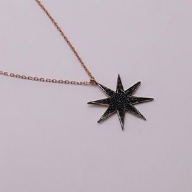 AgaKulche 925 Ayar 2.21 gr Siyah Yıldız Hayalet Gümüş Kolye