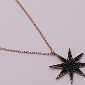 AgaKulche 925 Ayar 2.21 gr Siyah Yıldız Hayalet Gümüş Kolye