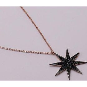 AgaKulche 925 Ayar 2.21 gr Siyah Yıldız Hayalet Gümüş Kolye