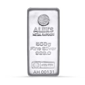 AgaKulche Aleks Metal Rafineri 500 gr 999.0 Külçe Gümüş
