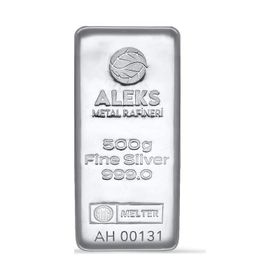AgaKulche Aleks Metal Rafineri 500 gr 999.0 Külçe Gümüş