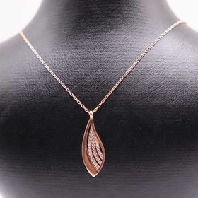 AgaKulche Çok Taşlı Yaprak Gümüş Hayalet Gümüş Kolye