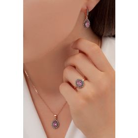 AgaKulche Damla Kalemli S60-EP 925 Gümüş Takı Seti