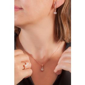 AgaKulche Rose S98-RB 925 Minimal Baget Gümüş Set