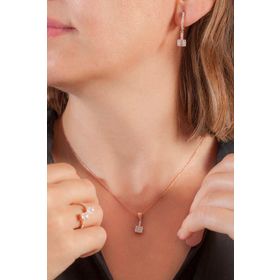 AgaKulche Rose S98-RB 925 Minimal Baget Gümüş Set