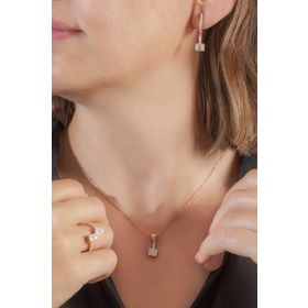 AgaKulche Rose S98-RB 925 Minimal Baget Gümüş Set