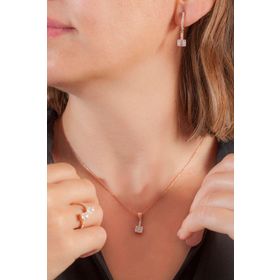 AgaKulche Rose S98-RB 925 Minimal Baget Gümüş Set