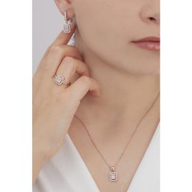 AgaKulche S32RB 925 11 gr Rose Baget Taşlı Gümüş Takı Seti