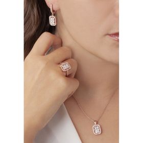 AgaKulche S48-RB 925 11 gr Rose Baget Model Kadın Gümüş Set