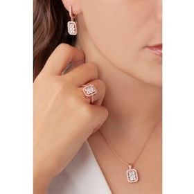 AgaKulche S48-RB 925 11 gr Rose Baget Model Kadın Gümüş Set