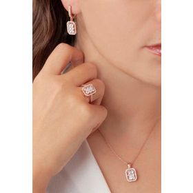 AgaKulche S48-RB 925 11 gr Rose Baget Model Kadın Gümüş Set
