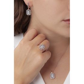 AgaKulche S48EB 925 11 gr Kalemli Baget Model Kadın Gümüş Set