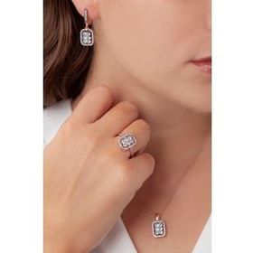 AgaKulche S48EB 925 11 gr Kalemli Baget Model Kadın Gümüş Set