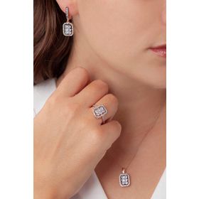 AgaKulche S48EB 925 11 gr Kalemli Baget Model Kadın Gümüş Set