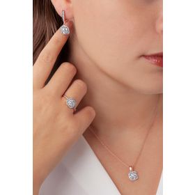 AgaKulche S50EB 925 10.2 gr Kalemli Baget Kare Kadın Gümüş Set