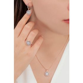 AgaKulche S54EB 925 11 gr Kalemli Tek Taş Baget Kadın Gümüş Set