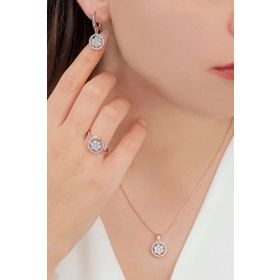 AgaKulche S54EB 925 11 gr Kalemli Tek Taş Baget Kadın Gümüş Set