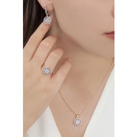 AgaKulche S54EB 925 11 gr Kalemli Tek Taş Baget Kadın Gümüş Set