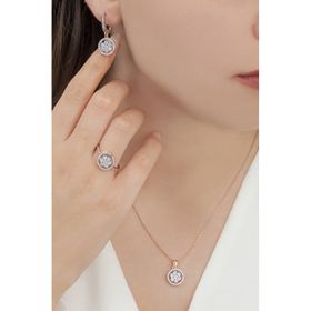 AgaKulche S54EB 925 11 gr Kalemli Tek Taş Baget Kadın Gümüş Set