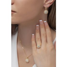 AgaKulche S56-GB 925 Gold Süzme Mitos Gümüş Takı Seti