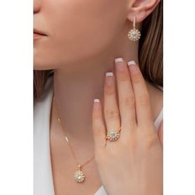 AgaKulche S56-GB 925 Gold Süzme Mitos Gümüş Takı Seti