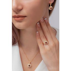 AgaKulche S56-GK 925 Gold Süzme Mitos Gümüş Takı Seti