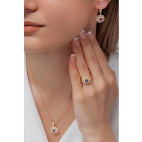 AgaKulche S56-GM 925 Gold Süzme Mitos Gümüş Takı Seti