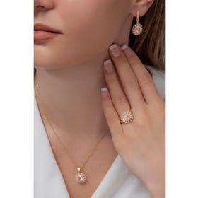 AgaKulche S56-GP 925 Gold Süzme Mitos Gümüş Takı Seti