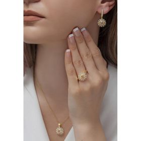 AgaKulche S56-GW 925 Gold Süzme Mitos Gümüş Takı Seti