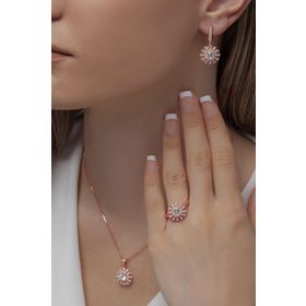AgaKulche S56-RB Rose Süzme Mitos Gümüş Takı Seti