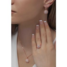 AgaKulche S56-RB Rose Süzme Mitos Gümüş Takı Seti