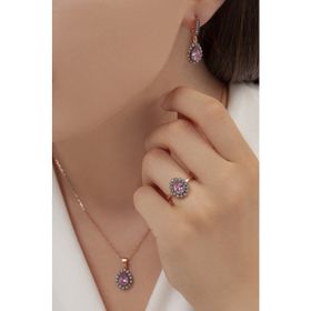 AgaKulche S60EP 925 12.2 gr Kalemli Damla Model Gümüş Takı Seti