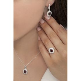 AgaKulche S62KK 925 12.2 gr Oval Model Kadın Gümüş Takı Seti