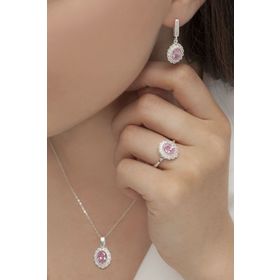 AgaKulche S62KP 925 12.2 gr Oval Model Kadın Gümüş Takı Seti
