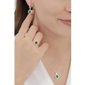 AgaKulche S66-KY Tek Taş Gümüş Takı Seti