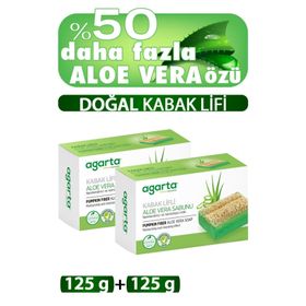 Agarta 2x125 gr Doğal Kabak Lifli El Yapımı Aloe Vera Sabunu